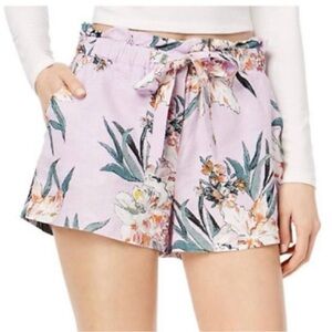 GUESS Women’s Paper Bag Waist Linen Floral Shorts, Size XS